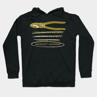 Electrician Humor Funny Squuezy Hammer Hoodie